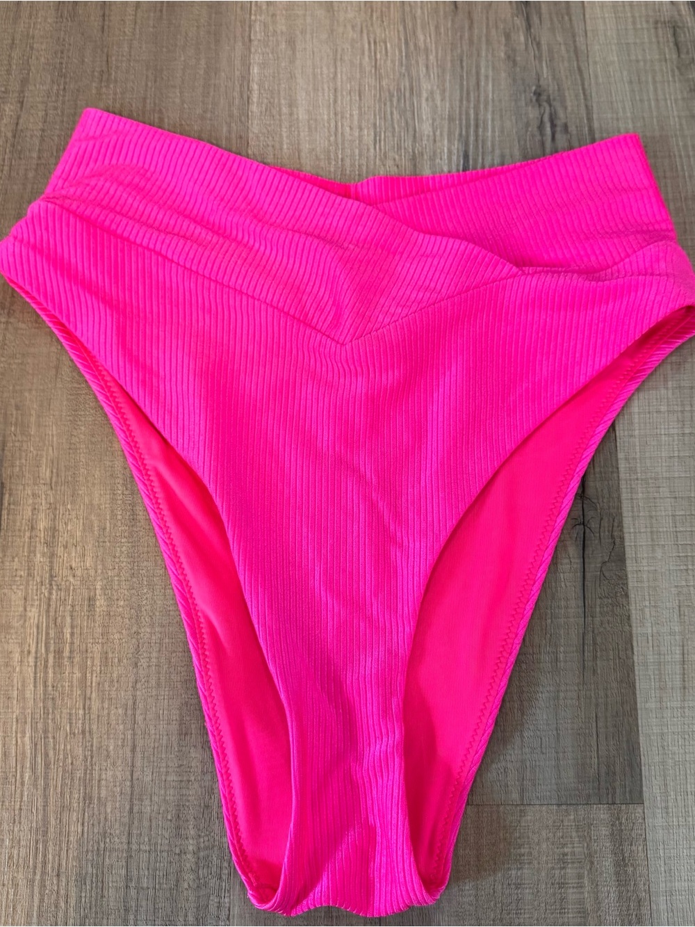 Aerie Shine High Cut Cheeky Crossover Bikini Bottom